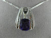 LARGE 2.20CT DIAMOND & AAA AMETHYST 14K WHITE GOLD 3D CUSHION TRIANGULAR PENDANT