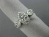 ESTATE WIDE .98CT DIAMOND 18KT WHITE GOLD 3D HALO MARQUISE SHAPE HEART LOVE RING