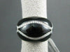 ESTATE LARGE .40CT DIAMOND & AAA ONYX 18KT WHITE GOLD COCKTAIL RING 17mm