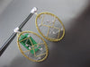 ESTATE LARGE .36CT DIAMOND 18K WHITE & YELLOW GOLD 3D OVAL SQUARE WOVEN EARRINGS