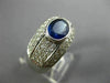 LARGE 3.37CT DIAMOND & AAA SAPPHIRE 14K WHITE GOLD OVAL ENGAGEMENT RING #25890