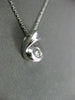 ESTATE .17CT SOLITAIRE DIAMOND 18K WHITE GOLD FLOATING PEAR SHAPE PENDANT #11848