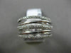 ESTATE .56CT ROUND DIAMOND 14KT WHITE GOLD 3D MULTI ROW CRISS CROSS LOVE RING