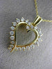 ESTATE .69CT ROUND DIAMOND 14KT YELLOW GOLD 3D CLASSIC OPEN HEART PENDANT #10810