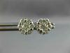 ESTATE 1.09CT DIAMOND 14KT WHITE GOLD 3D FLOWER CLUSTER STUD EARRINGS #2812