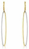 ESTATE LONG .33CT DIAMOND 14KT YELLOW GOLD 3D OVAL ELONGATED HANGING EARRINGS