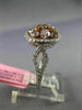 ESTATE GIA 1.86CT MULTI COLOR DIAMONDS 18K 2 TONE GOLD HEART & LOVE CLUSTER RING