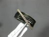 ESTATE WIDE .15CT DIAMOND 18KT ROSE & BLACK GOLD MULTI ROW CRISS CROSS LOVE RING