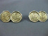 ANTIQUE LARGE 14K YELLOW GOLD OCTAGON HANDCRAFTED DOUBLE SIDED CUFF LINKS #21213