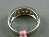 ESTATE WIDE 1.25CT DIAMOND 18K 2 TONE GOLD 5 STONE HALO WEDDING ANNIVERSARY RING