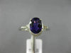 ESTATE 1.10CT DIAMOND & AAA OVAL AMETHYST 14KT WHITE GOLD 3D SEMI HALO FUN RING