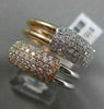 ESTATE LARGE 1.01CT DIAMOND 18K WHITE & ROSE GOLD MULTI ROW RECTANGULAR FUN RING