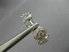 ESTATE LARGE 2.18CT DIAMOND 18KT WHITE GOLD 3D HALO OVAL HUGGIE HANGING EARRINGS