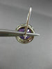 ESTATE LARGE 6.17CT DIAMOND & AMETHYST 14KT WHITE GOLD FILIGREE HANGING EARRINGS