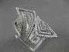 ESTATE 1.26CT DIAMOND 14KT WHITE GOLD 3D MULTI ROW RECTANGULAR FILIGREE FUN RING