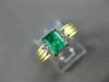 ESTATE .91CT DIAMOND & EMERALD 14KT YELLOW GOLD RECTANGLE ENGAGEMENT RING #19177