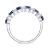 1.60CT DIAMOND & AAA SAPPHIRE 14K WHITE GOLD ROUND SHARED PRONG ANNIVERSARY RING