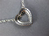 ESTATE .41CT DIAMOND & AAA SAPPHIRE 18KT WHITE GOLD OPEN DOUBLE HEART NECKLACE