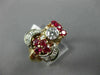 ANTIQUE LARGE .70CT OLD MINE DIAMOND & AAA RUBY 14K WHITE & ROSE GOLD RING #1653