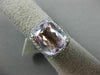 ESTATE X LARGE 10.64CT DIAMOND & AAA KUNZITE 14KT WHITE GOLD FILIGREE HALO RING