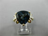 ESTATE LARGE 4.05CT DIAMOND & AAA BLUE TOPAZ 14KT YELLOW GOLD FILIGREE FUN RING