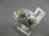 ESTATE WIDE 1.28CT DIAMOND 18KT WHITE & YELLOW GOLD 3D PAVE ETOILE FUN RING