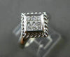 ESTATE WIDE .25CT DIAMOND 14KT WHITE GOLD SQUARE FILIGREE PROMISE RING #17683