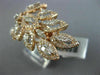 ESTATE EXTRA LARGE 1.39CT DIAMOND 14K ROSE GOLD 3D MULTI LEAF DOUBLE FINGER RING