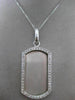 ESTATE EXTRA LARGE 1.22CT DIAMOND 14KT WHITE GOLD ENGRAVABLE TAG PENDANT #17496