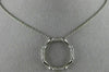 ESTATE LARGE .47CT DIAMOND 18KT WHITE GOLD 3D BAMBOO CIRCLE OF LIFE FUN NECKLACE