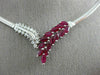 ESTATE 2.83CT DIAMOND & AAA RUBY 14KT WHITE GOLD 3D V SHAPE OMEGA NECKLACE 15009