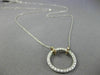 ESTATE LARGE .38CT DIAMOND 14KT WHITE & YELLOW GOLD 3D CIRCLE OF LIFE NECKLACE