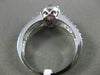 ESTATE 1.55CT DIAMOND & RUBY 14KT WHITE GOLD OVAL HALO FILIGREE ENGAGEMENT RING