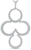 ESTATE LARGE 3.50CT DIAMOND 18K WHITE GOLD 3D MULTI CIRCULAR MOON FLOWER PENDANT