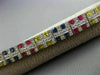 ESTATE WIDE 10.28CT DIAMOND & MULTI COLOR SAPPHIRE 14K WHITE GOLD LONG BRACELET