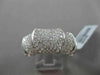 ESTATE WIDE 1.54CT DIAMOND PAVE 18KT WHITE GOLD FANCY 3D BAMBOO RING STUNNING!!!