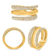 ESTATE LARGE .80CT DIAMOND 14KT YELLOW GOLD 3D MULTI ROW CRISS CROSS SNAKE RING