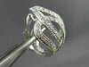 ESTATE LARGE .37CT DIAMOND 14KT WHITE GOLD 3D OPEN LOVE KNOT CLIP ON EARRINGS