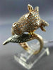 ESTATE EXTRA LARGE 1.88CT DIAMOND 14KT ROSE GOLD 3D HANDCRAFTED COW FUN RING