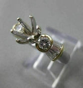 ESTATE .90CTW DIAMOND 18KT WHITE & YELLOW GOLD 3D SEMI MOUNT RING F/G VVS #21093