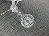 ESTATE .53CT DIAMOND 18K WHITE GOLD 3D CLUSTER FLOWER INVISIBLE FLOATING PENDANT