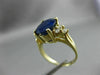 ESTATE 3.36CT DIAMOND & SAPPHIRE 14KT YELLOW GOLD TRILLION ENGAGEMENT RING 10469