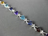 ESTATE 7.51CTW DIAMOND & AAA MULTI GEM 14KT WHITE GOLD TRILLION TENNIS BRACELET