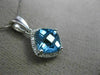 ESTATE 2.92CT DIAMOND & BLUE TOPAZ 14KT WHITE GOLD SQUARE HALO FILIGREE PENDANT
