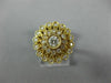ESTATE WIDE .75CT DIAMOND 14KT YELLOW GOLD 3D FLOWER FILIGREE ANNIVERSARY RING
