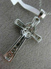 ANTIQUE .24CT DIAMOND 14K WHITE GOLD 3D CLASSIC PAVE X LOVE CROSS PENDANT #16055