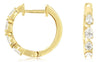 .50CT DIAMOND 14K YELLOW GOLD 3D PEAR SHAPE CLASSIC 4 STONE HUGGIE HOOP EARRINGS