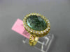 ESTATE LARGE 4.90CT DIAMOND & GREEN AMETHYST 14KT YELLOW GOLD OVAL FILIGREE RING