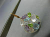 ESTATE LARGE 25.35CT DIAMOND & AAA MULTI GEM 14KT TWO TONE GOLD FLOWER EARRINGS