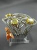 ESTATE EXTRA LARGE 4.08CT WHITE & FANCY YELLOW DIAMOND 18KT TWO TONE GOLD RING